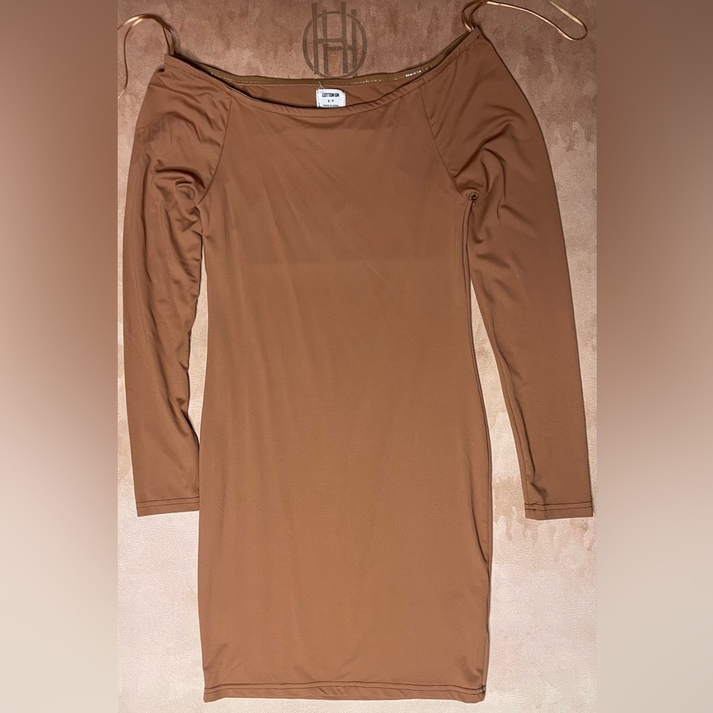 CottonOn Long Sleeve Brown Dress